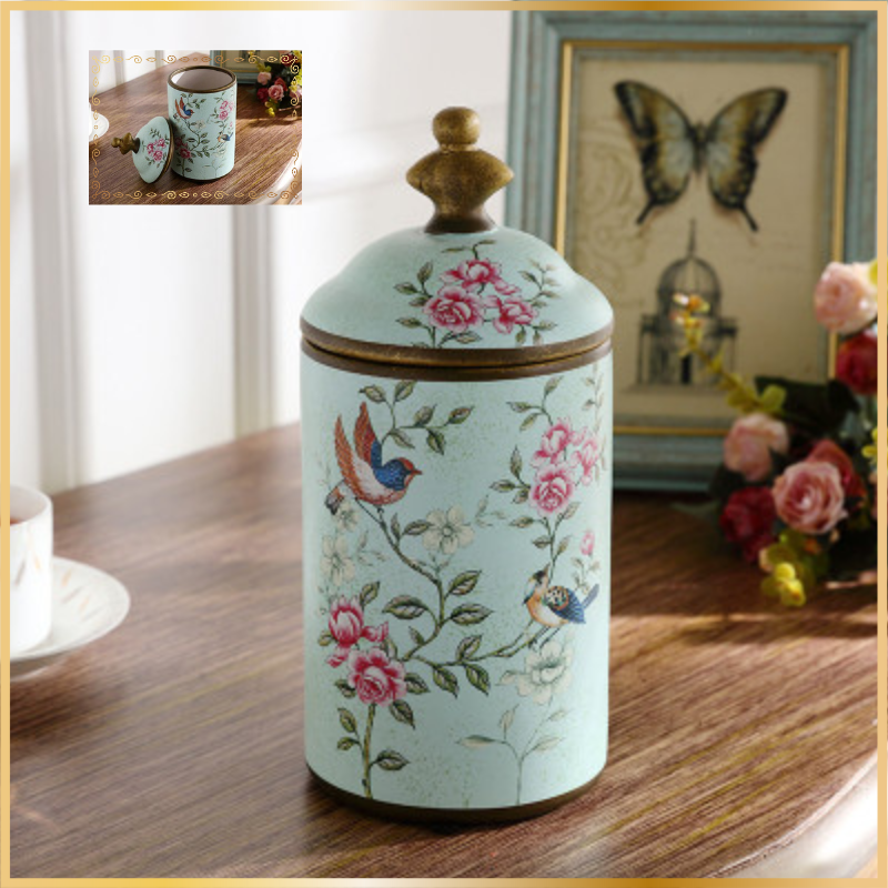 Untitled design - 2023-12-10T215043.294 Ceramic Floral Storage Jar