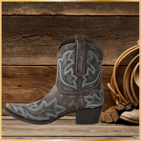 Embroidered Short Boots