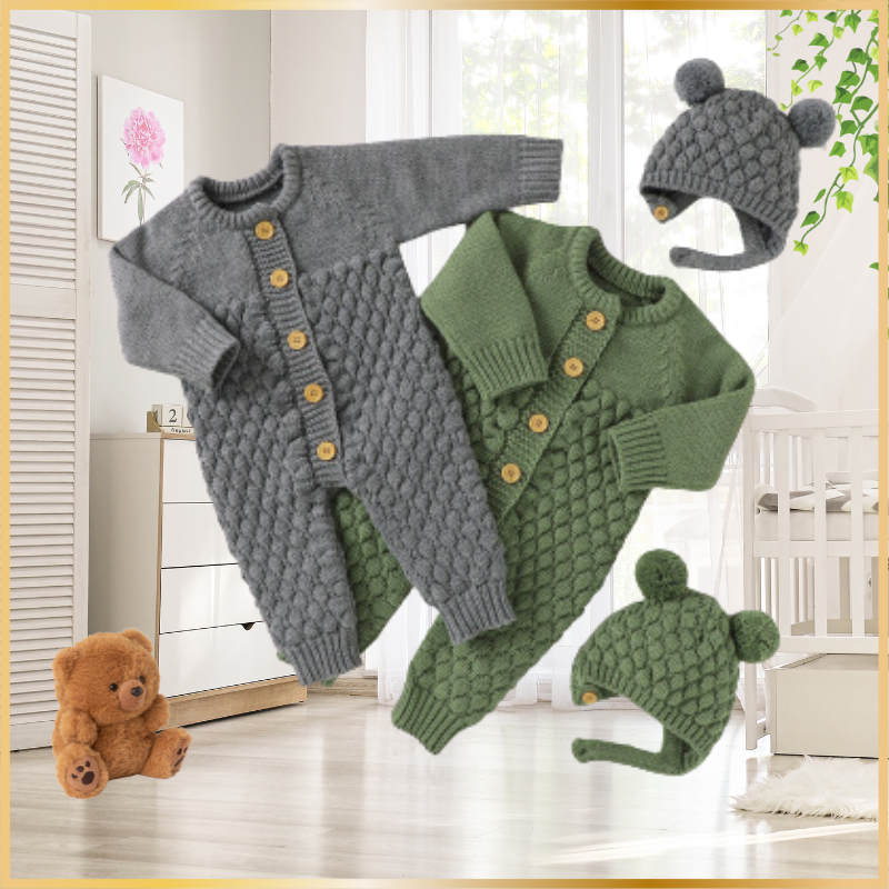 Knitted Cotton Padded Romper