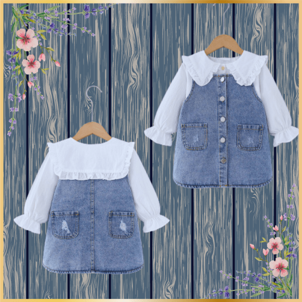 Baby Girl Two-piece Denim Strap Skirt