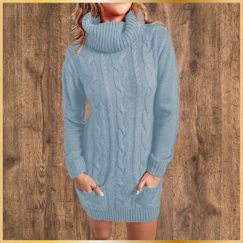 5 Knitted Dress Sweater Turtleneck