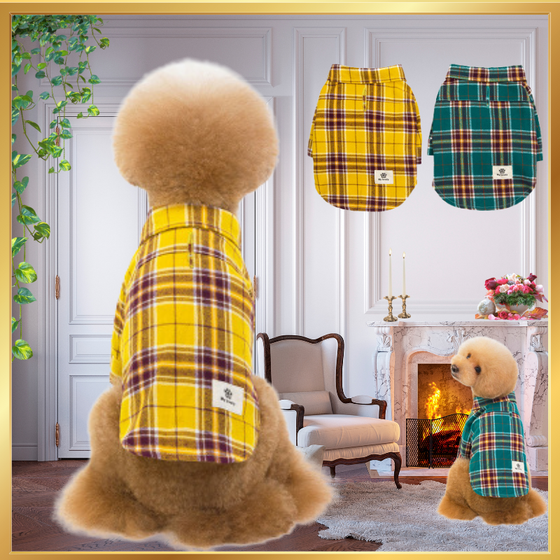Dog Plaid Shirt Retro Checked Pattern