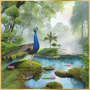 Untitled design - 2024-03-29T131140.480 Canvas Print Peacocks