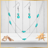 1 Round Turquoise Necklace and Earrings Set