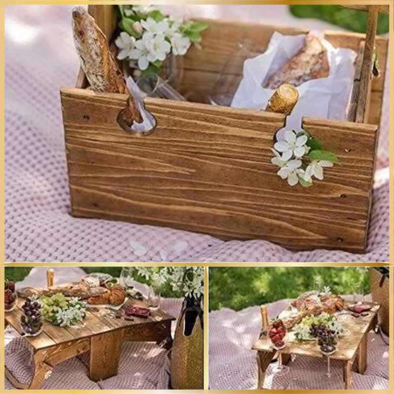 Portable Folding 2 in 1 Wooden Table