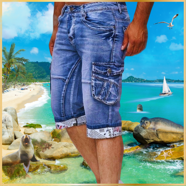 Denim Shorts Straight Five-point Pants