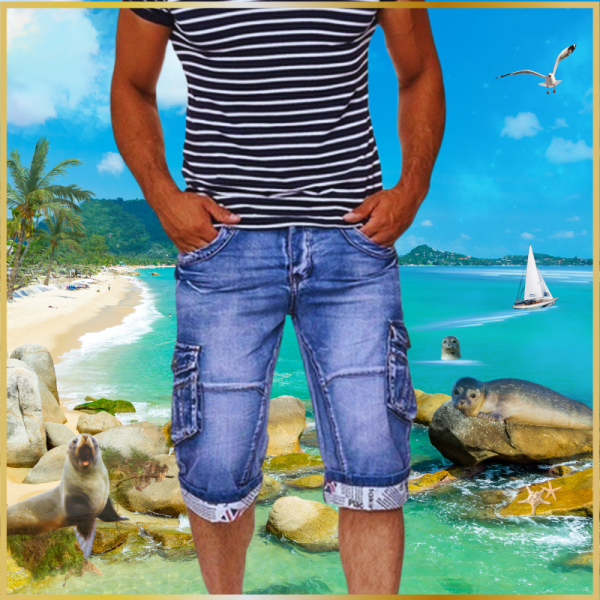 Denim Shorts Straight Five-point Pants