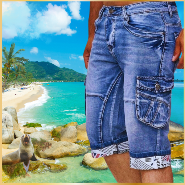 Denim Shorts Straight Five-point Pants
