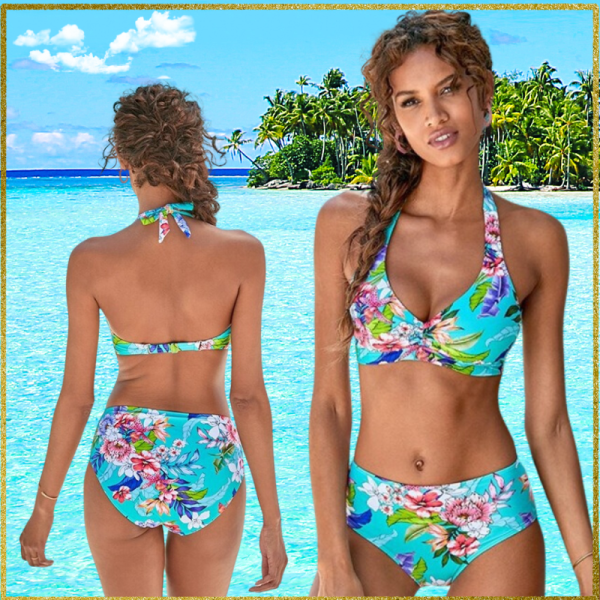 Floral Halter Bandage Bikini