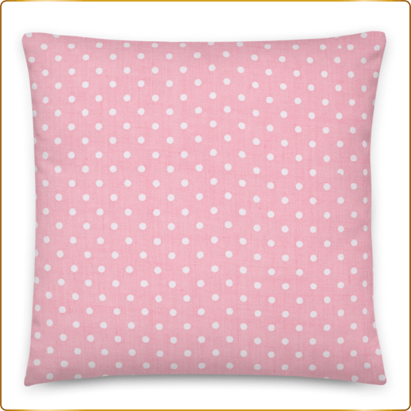 Basic Pillow - Pink Floral Print and Dots