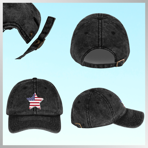 Vintage Cotton Twill Cap - USA Star